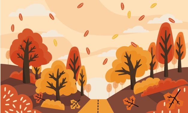 手绘风格秋天背景插画 Hand Drawn Autumn Background Illustration