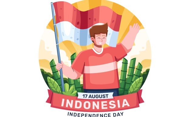 印度尼西亚独立日主题矢量插画 17th August Indonesia Independence Day