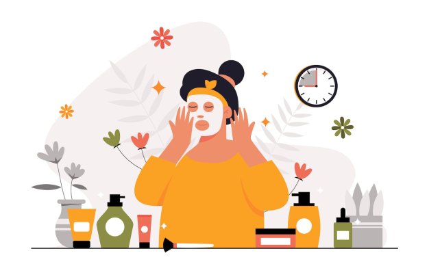 美容护理概念平面插画 Beauty Care Concept – Flat Illustration