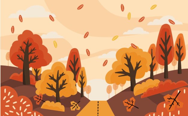 手绘风格秋天背景插画 Hand Drawn Autumn Background Illustration