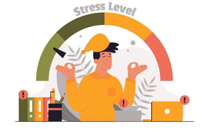 压力管理概念平面插画 Stress Management Concept – Flat Illustration