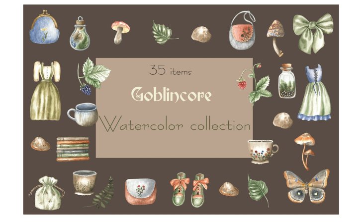 Goblincore水彩画集 Goblincore Watercolor Collection