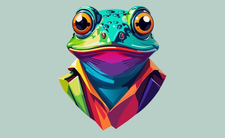 穿着西装的蟾蜍矢量图形 bright vector logo tree frog, toad in a suit