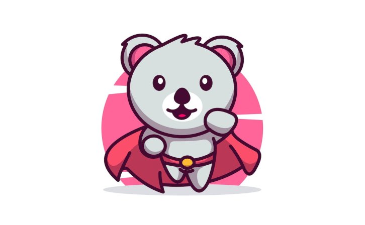 超级英雄熊猫卡通图案插画 Superhero panda illustration