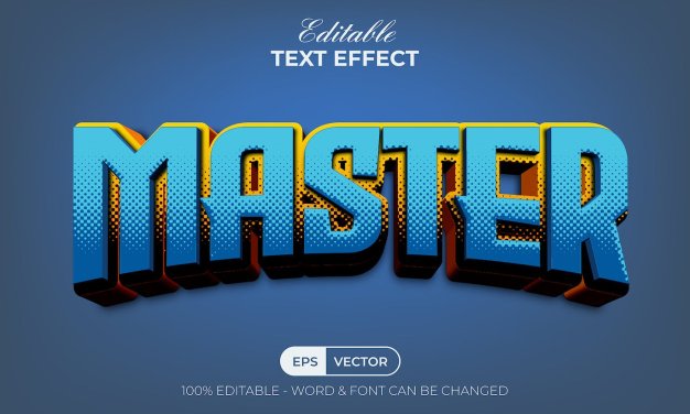 圆点图案半色调风格 3D 字体效果 AI 模板 Master 3D Text Effect Halftone Style
