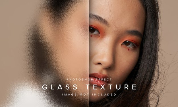 玻璃纹理PSD照片效果 Glass Texture PSD Photo Effect