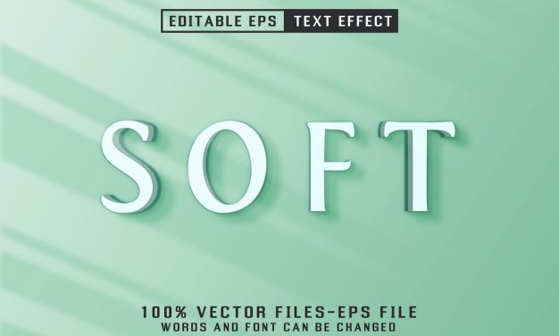 柔软立体风格可编辑文本效果 Soft Editable Text Effect
