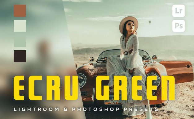 6 个淡绿色色调照片效果处理 Lightroom 和 Photoshop 预设 6 Ecru green Lightroom and Photoshop Presets