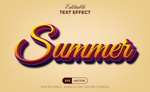 夏季风格3D文字效果 Summer 3D Text Effect