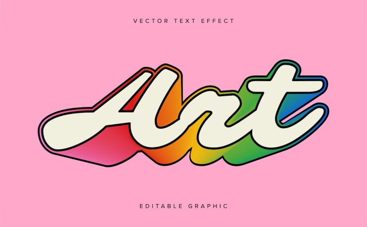 彩色3D矢量文本效果 Colourful 3d Vector Text Effect Mockup