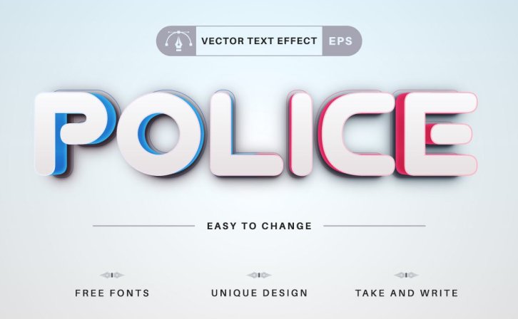 三明治多层亚克力字体效果AI模板 Police – Editable Text Effect, Font Style