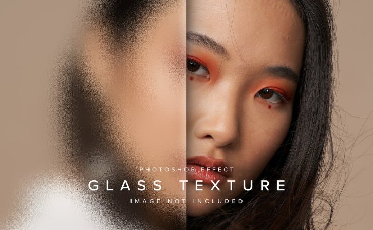 玻璃纹理PSD照片效果 Glass Texture PSD Photo Effect