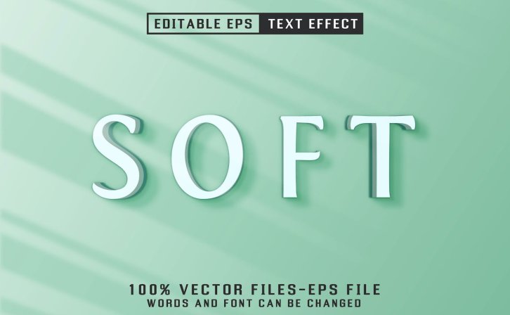 柔软立体风格可编辑文本效果 Soft Editable Text Effect