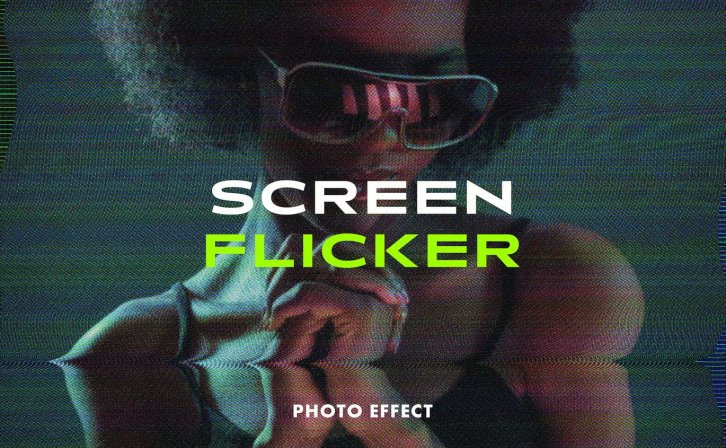 信号故障屏幕闪烁照片效果 Screen Flicker Photo Effect