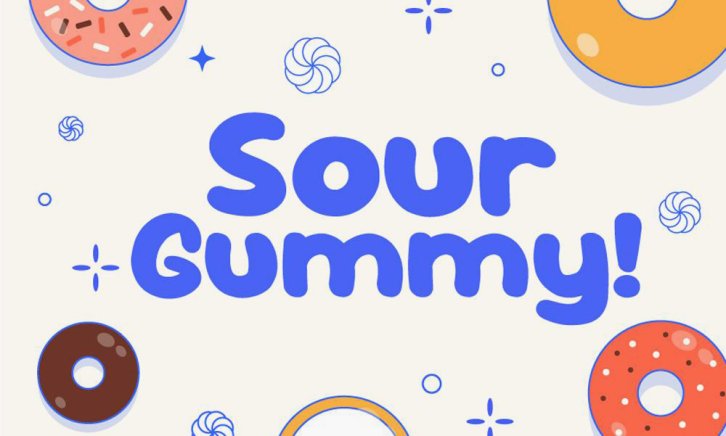 《Sour Gummy》一款圆润可爱的气泡感免费可商用英文字体